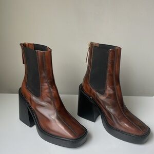 Topshop Brown Heeled Boots